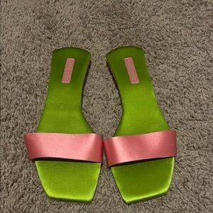 Stylish Green and Pink Women's Sandals